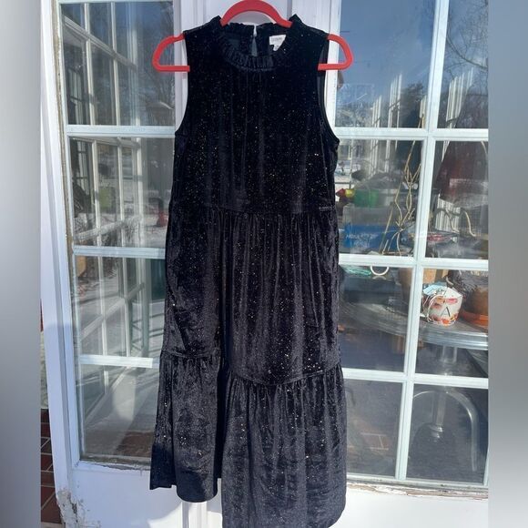 J Crew Velvet Shimmer Tiered Midi Dress NWT - Picture 5 of 10